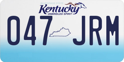 KY license plate 047JRM