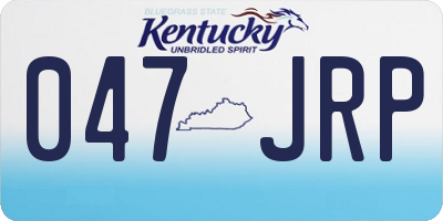 KY license plate 047JRP