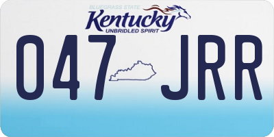 KY license plate 047JRR