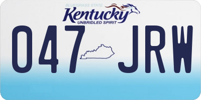 KY license plate 047JRW