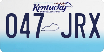KY license plate 047JRX