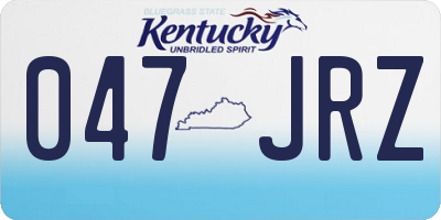 KY license plate 047JRZ