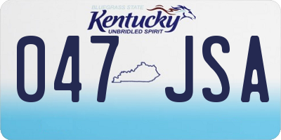 KY license plate 047JSA