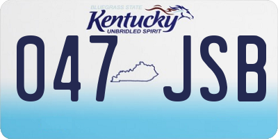 KY license plate 047JSB