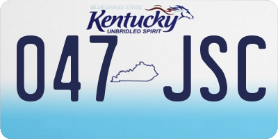 KY license plate 047JSC