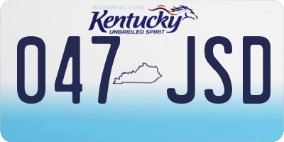 KY license plate 047JSD