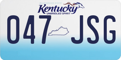 KY license plate 047JSG
