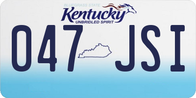 KY license plate 047JSI