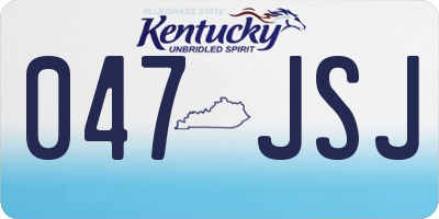 KY license plate 047JSJ