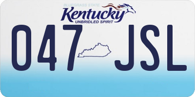 KY license plate 047JSL