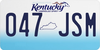 KY license plate 047JSM