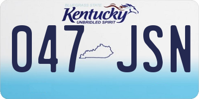 KY license plate 047JSN