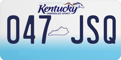 KY license plate 047JSQ