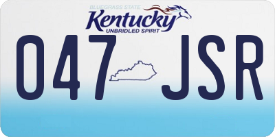 KY license plate 047JSR