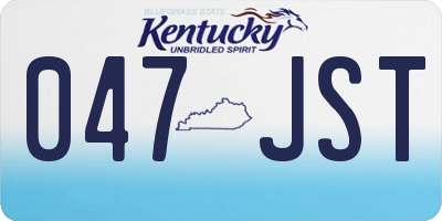 KY license plate 047JST