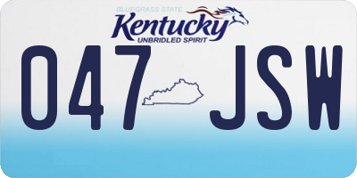 KY license plate 047JSW