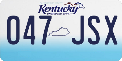 KY license plate 047JSX