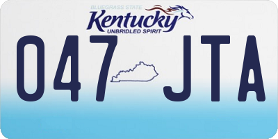 KY license plate 047JTA