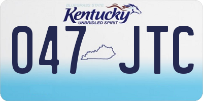 KY license plate 047JTC