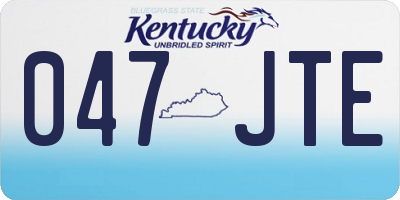 KY license plate 047JTE