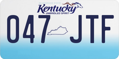 KY license plate 047JTF