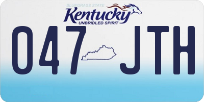 KY license plate 047JTH