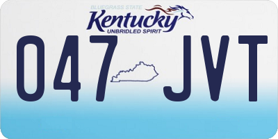 KY license plate 047JVT