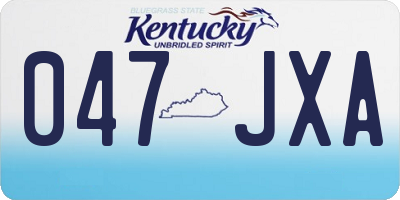 KY license plate 047JXA