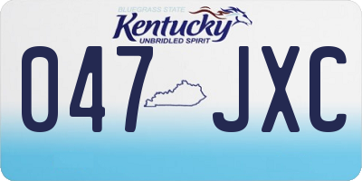 KY license plate 047JXC