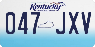 KY license plate 047JXV