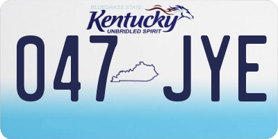 KY license plate 047JYE