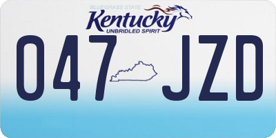 KY license plate 047JZD