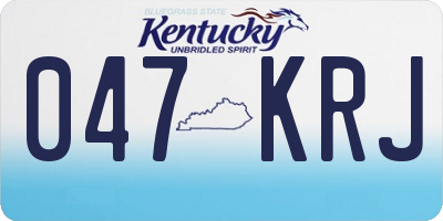 KY license plate 047KRJ