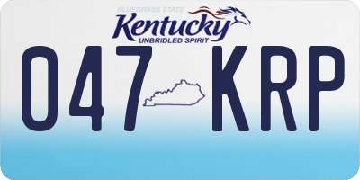 KY license plate 047KRP