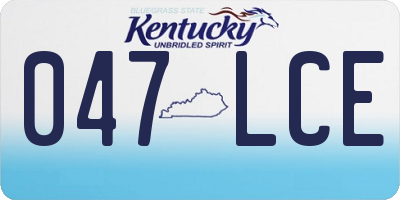 KY license plate 047LCE