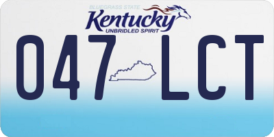 KY license plate 047LCT