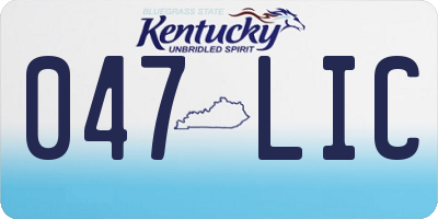KY license plate 047LIC