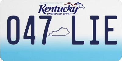 KY license plate 047LIE