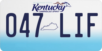 KY license plate 047LIF