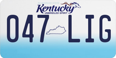 KY license plate 047LIG