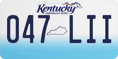 KY license plate 047LII