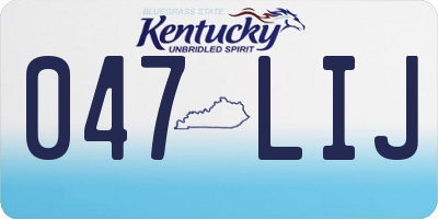 KY license plate 047LIJ