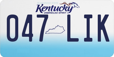 KY license plate 047LIK