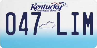 KY license plate 047LIM