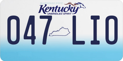KY license plate 047LIO