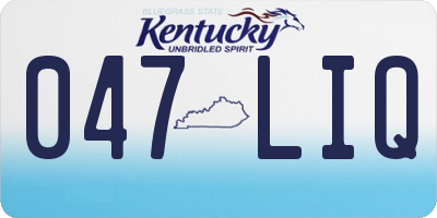KY license plate 047LIQ