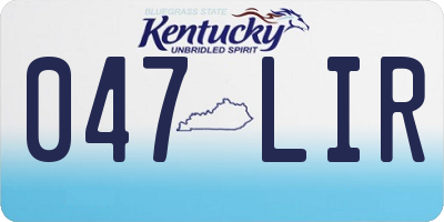 KY license plate 047LIR