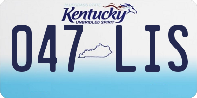 KY license plate 047LIS