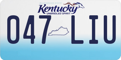KY license plate 047LIU