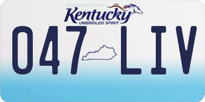 KY license plate 047LIV